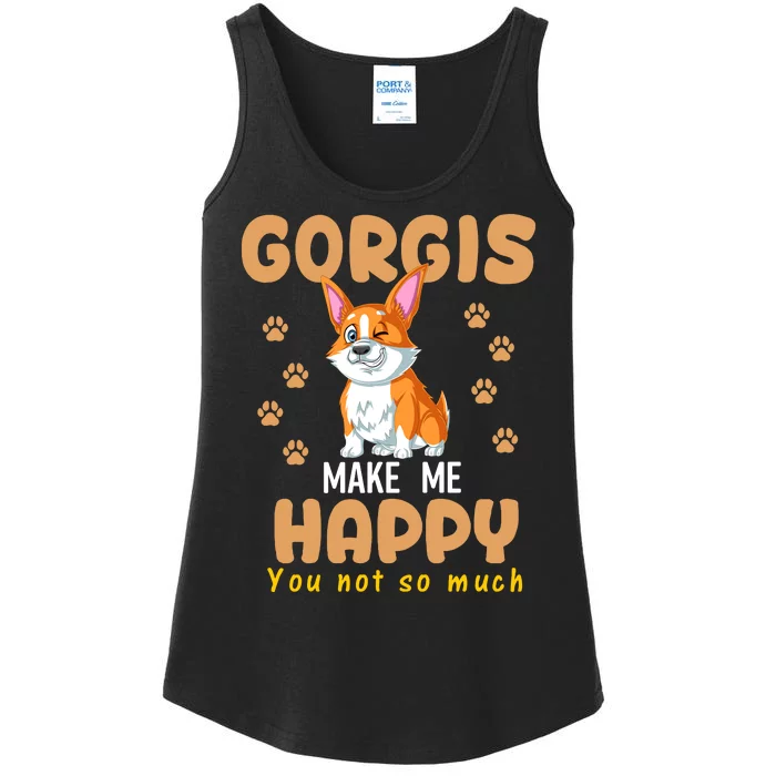 Corgis Make Me Happy You Not So Much Ladies Essential Tank