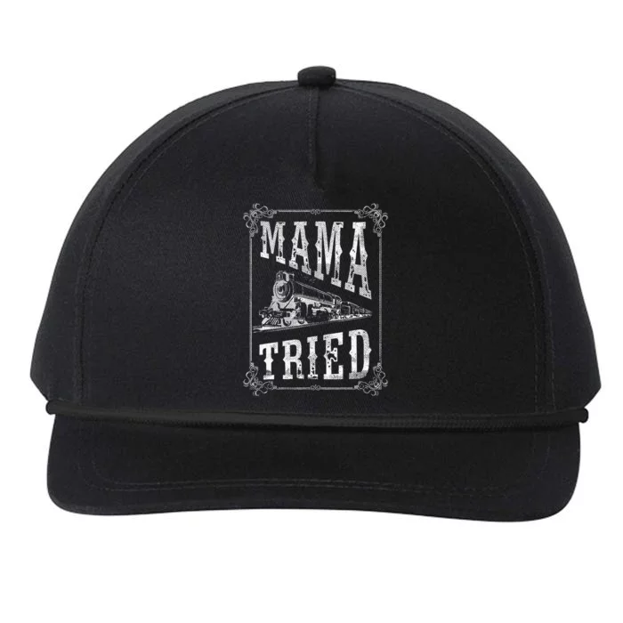 Country Music Mama Tried Redneck Outlaw Western Vintage Snapback Five-Panel Rope Hat