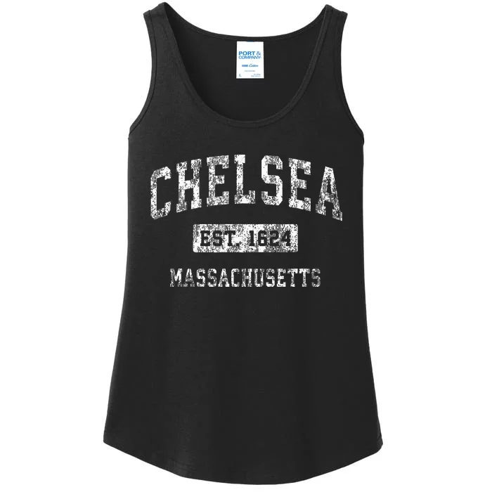 C.H.E.L.S.E.A Massachusetts Ma Vintage Established Sports Design Ladies Essential Tank