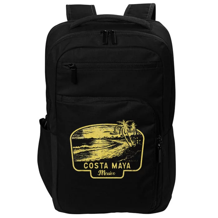 Costa Maya Mexico Beach Surf Vintage Impact Tech Backpack