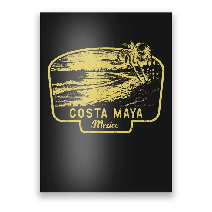 Costa Maya Mexico Beach Surf Vintage Poster