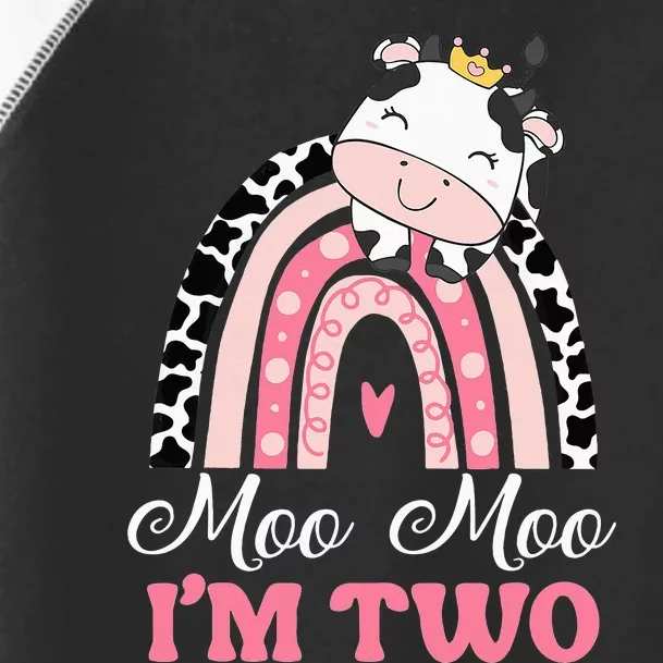 cute Moo Moo Im Two Birthday Outfit 2nd Bday Toddler Fine Jersey T-Shirt