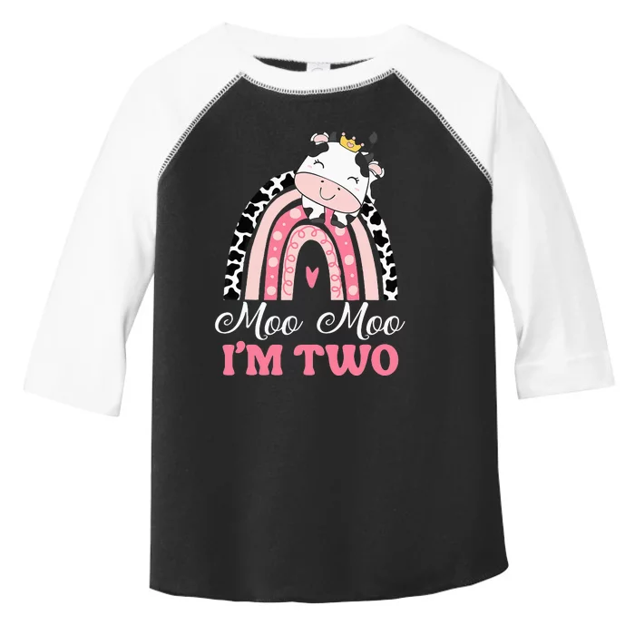 cute Moo Moo Im Two Birthday Outfit 2nd Bday Toddler Fine Jersey T-Shirt