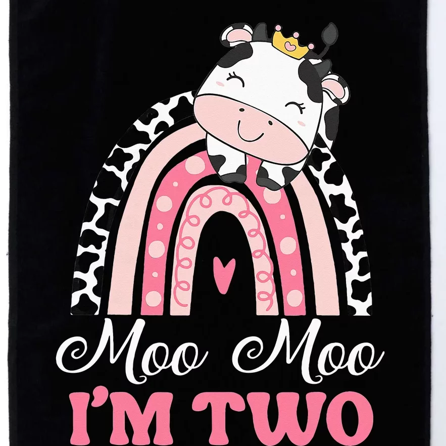 cute Moo Moo Im Two Birthday Outfit 2nd Bday Platinum Collection Golf Towel