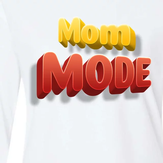 Cute Mom Mode On Cartoon Style Gift Womens Cotton Relaxed Long Sleeve T-Shirt