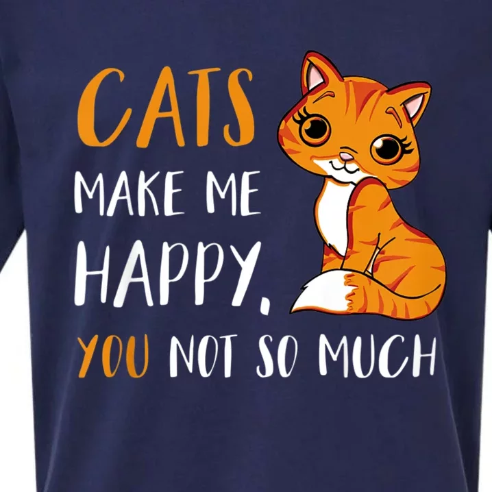 Cats Make Me Happy You Not So Much Sueded Cloud Jersey T-Shirt