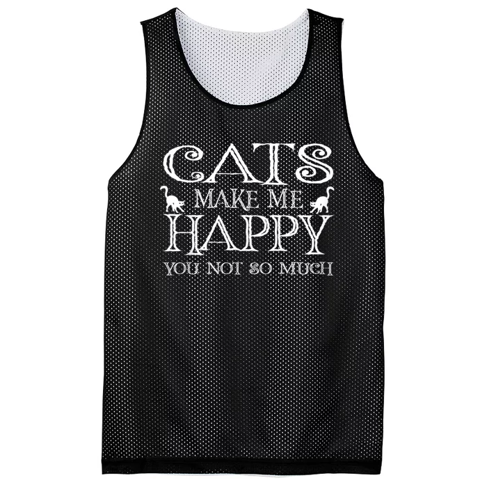 Cats Make Me Happy You Not So Much Mesh Reversible Basketball Jersey Tank