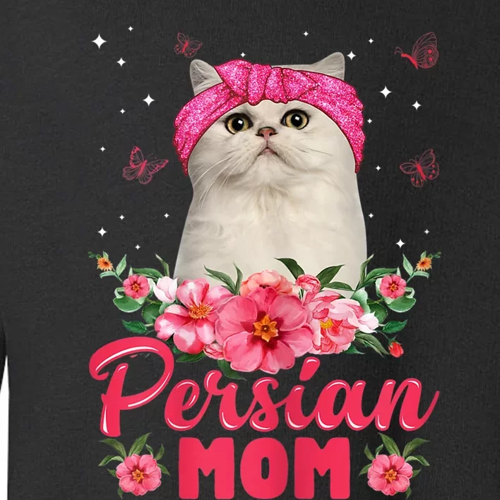 Cat Mom MotherS Day Gifts Flowers Persian Mom Toddler Sweatshirt