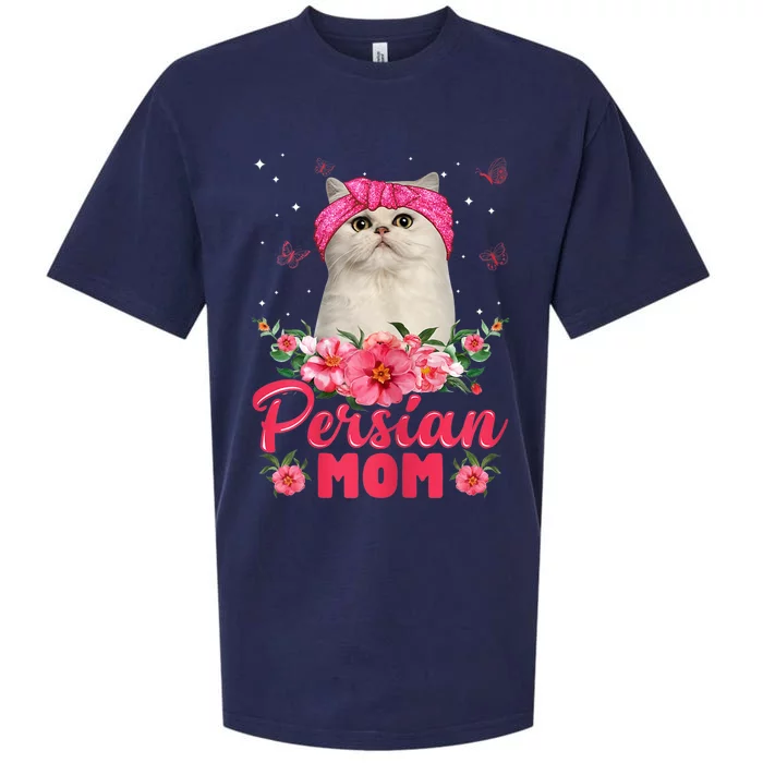 Cat Mom MotherS Day Gifts Flowers Persian Mom Sueded Cloud Jersey T-Shirt