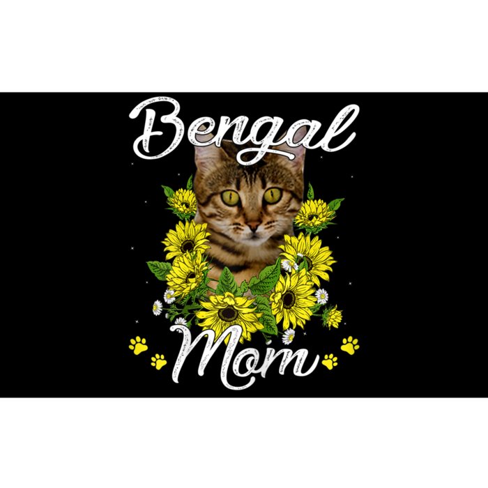 Cat Mom MotherS Day Gifts Sunflower Bengal Mom Bumper Sticker