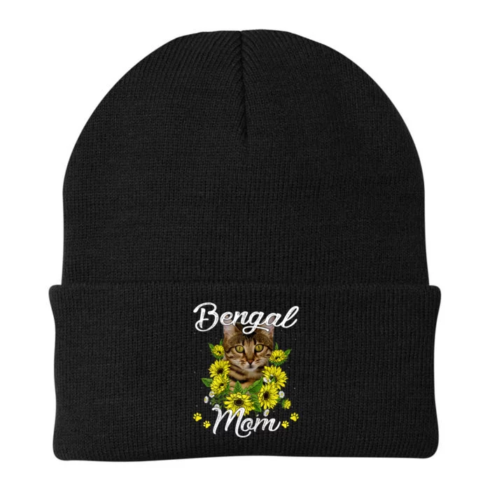 Cat Mom MotherS Day Gifts Sunflower Bengal Mom Knit Cap Winter Beanie