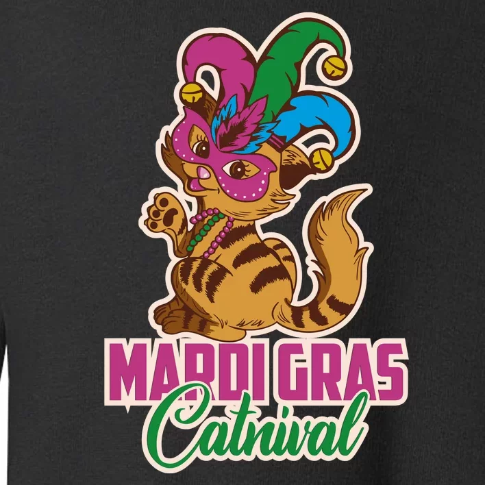 Cat Meow Mardi Gras Catnival Funny Mardi Gras Toddler Sweatshirt