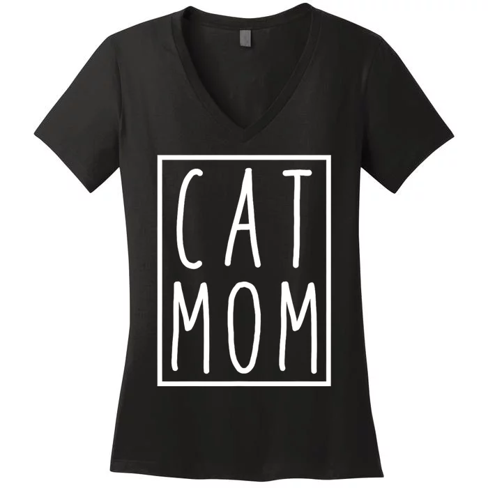 Cat Mom Mothers Day Cat Mother Women's V-Neck T-Shirt