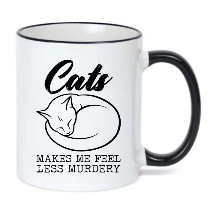 Cats Makes Me Feel Less Murdery Black Color Changing Mug