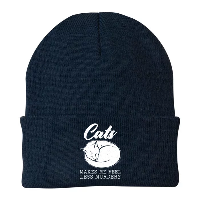 Cats Makes Me Feel Less Murdery Knit Cap Winter Beanie