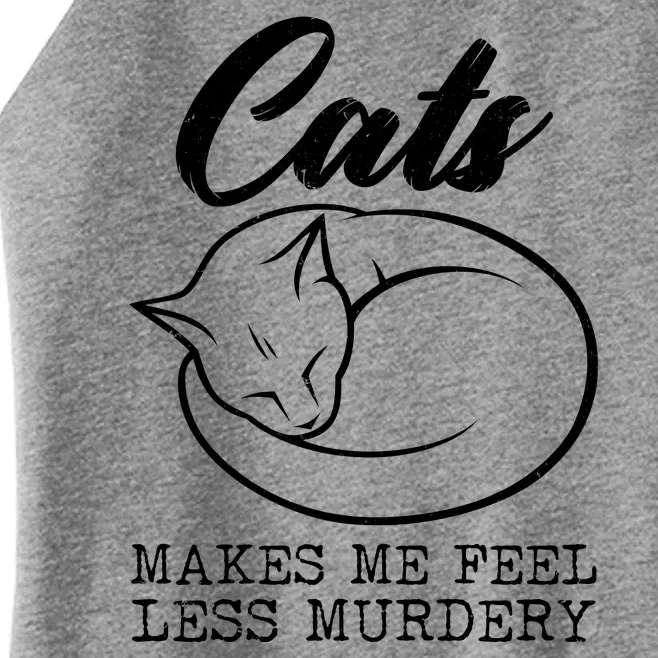 Cats Makes Me Feel Less Murdery Women’s Perfect Tri Rocker Tank