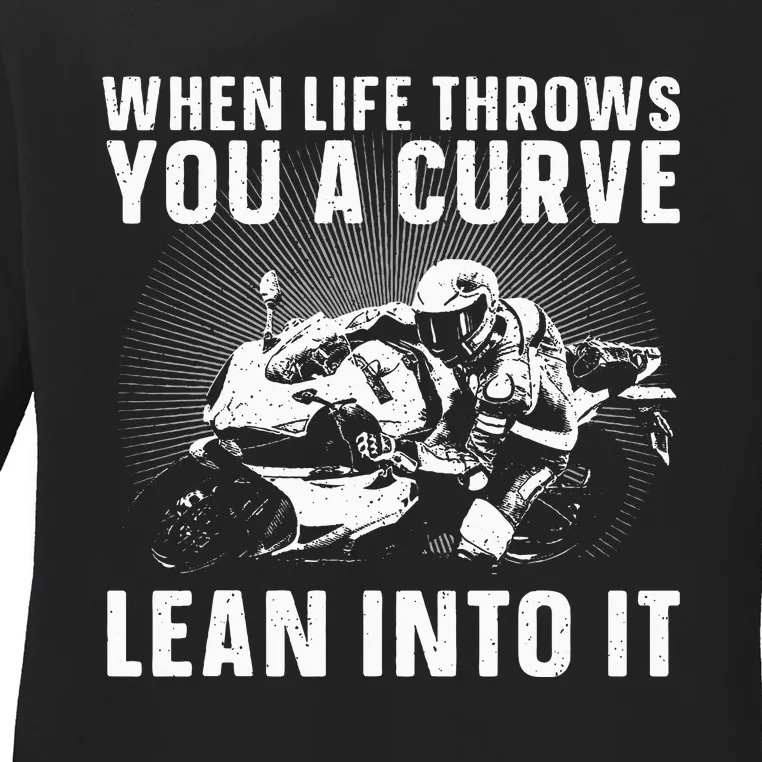 Cool Motorcycle Motor Cycle Rider Biker Ladies Long Sleeve Shirt