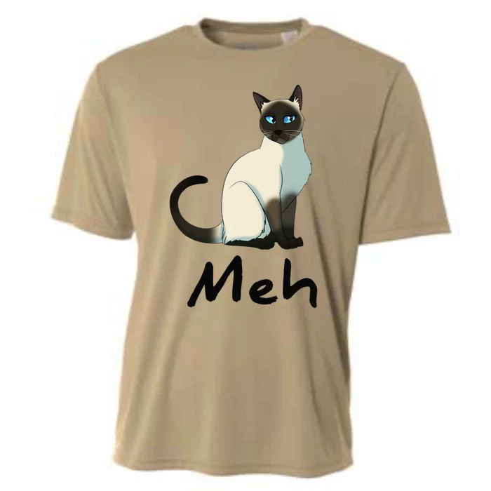 Cat Meh Meow Funny Siamese Cat Lovers Gift Cooling Performance Crew T-Shirt