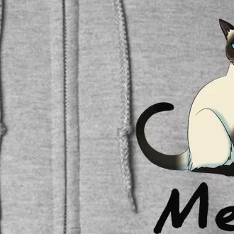 Cat Meh Meow Funny Siamese Cat Lovers Gift Full Zip Hoodie