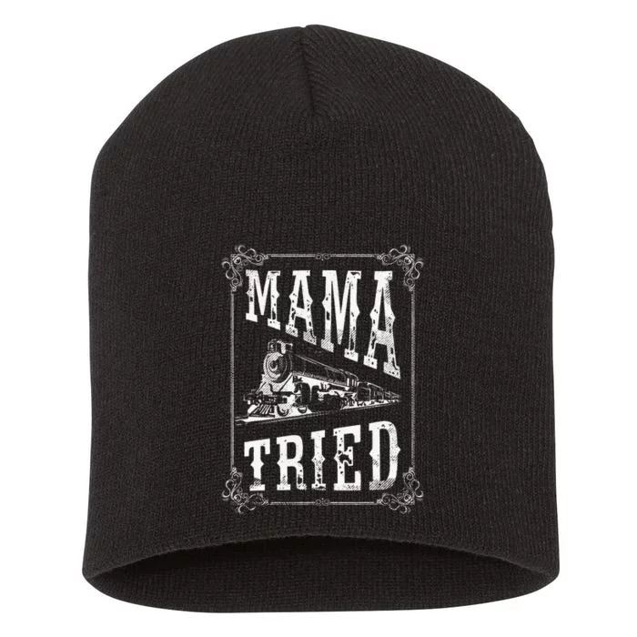 Country Music Mama Tried Redneck Outlaw Western Vintage Short Acrylic Beanie