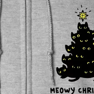 Christmas Merry Meowy Funny Gift Cats Christmas Tree Sweater Gift Full Zip Hoodie