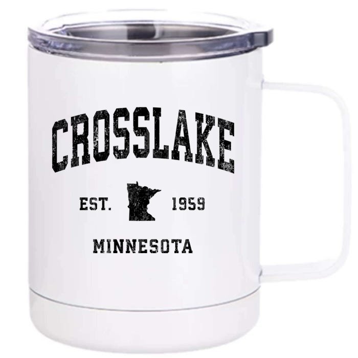 Crosslake Minnesota Mn Vintage Athletic Sports Front & Back 12oz Stainless Steel Tumbler Cup