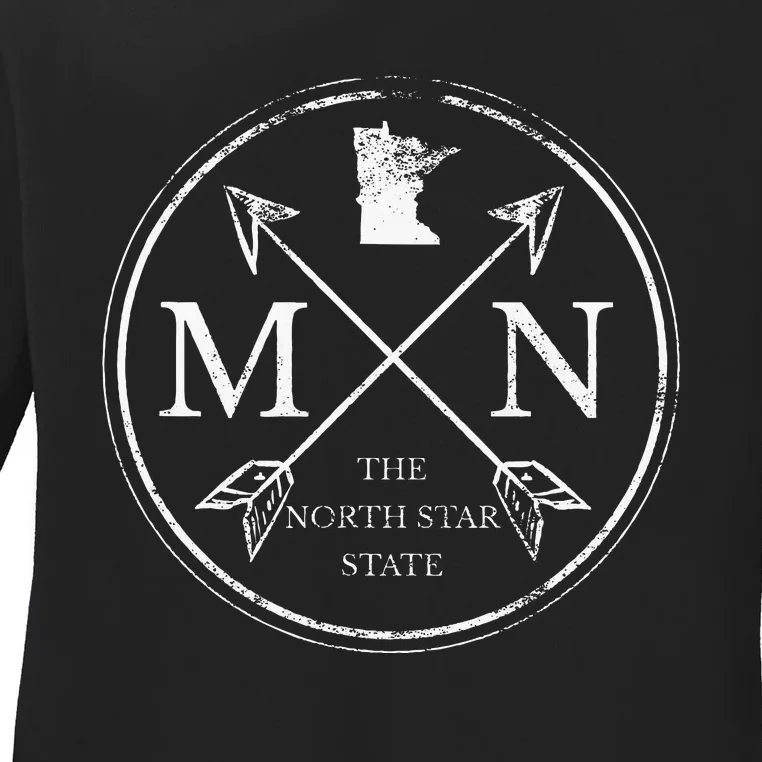 Cute Minnesota Mn The North Star State Ladies Long Sleeve Shirt