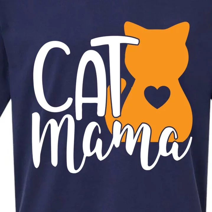 Cat Mama Meaningful Gift Sueded Cloud Jersey T-Shirt