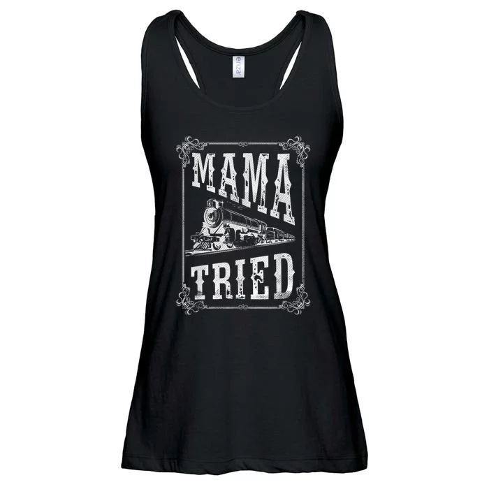 Country Music Mama Tried Redneck Outlaw Western Vintage Ladies Essential Flowy Tank