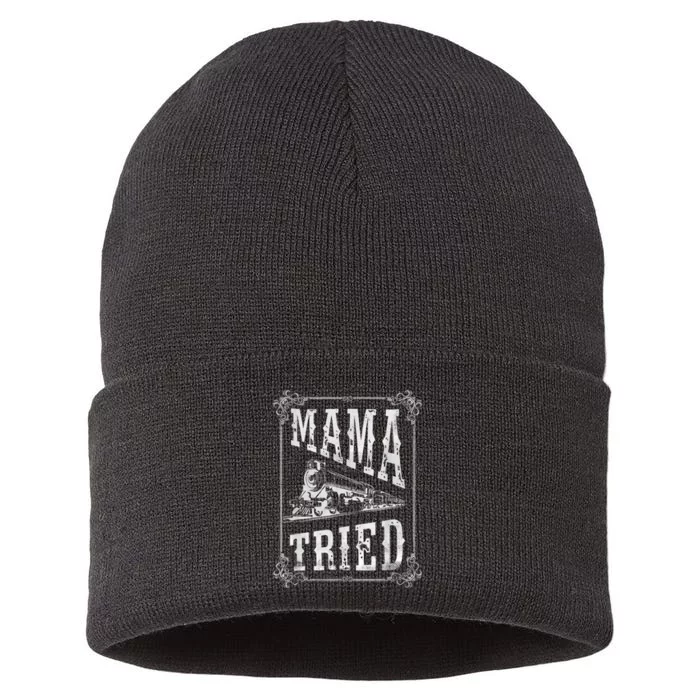 Country Music Mama Tried Redneck Outlaw Western Vintage Sustainable Knit Beanie