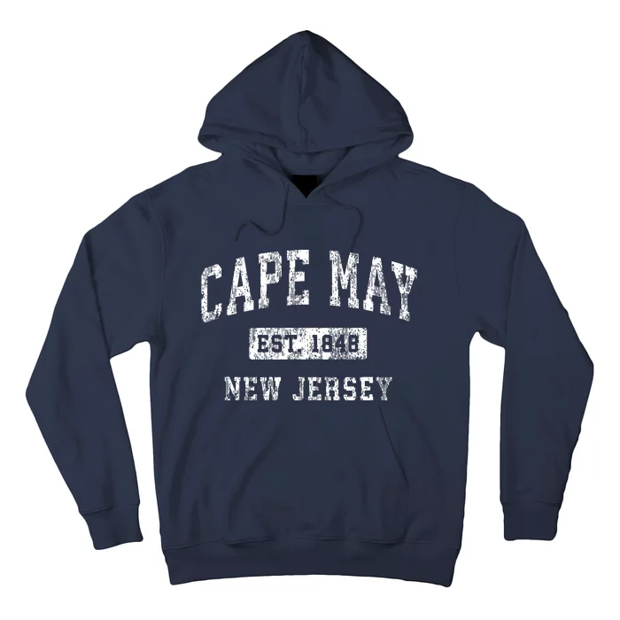 Cape May New Jersey Nj Vintage Established Sports Design Hoodie