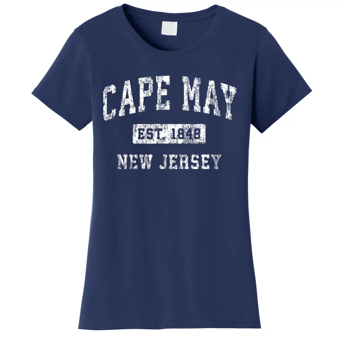 Cape May New Jersey Nj Vintage Established Sports Design Women's T-Shirt