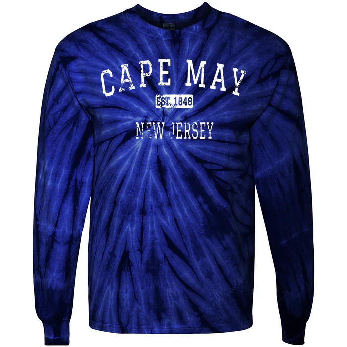 Cape May New Jersey Nj Vintage Tie-Dye Long Sleeve Shirt