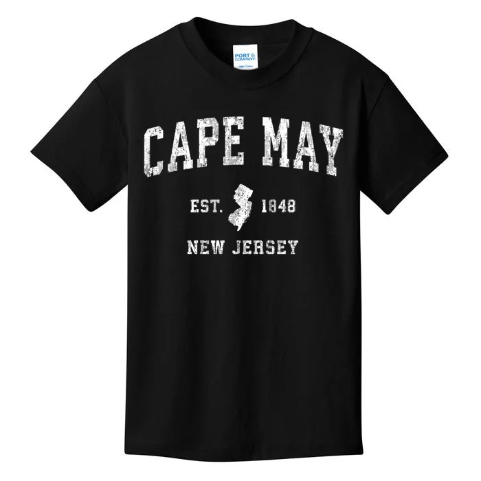 Cape May New Jersey Nj Vintage Athletic Sports Kids T-Shirt