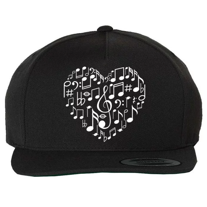 Cool Music Note Art For Men Women Music Musical Note Lover Wool Snapback Cap