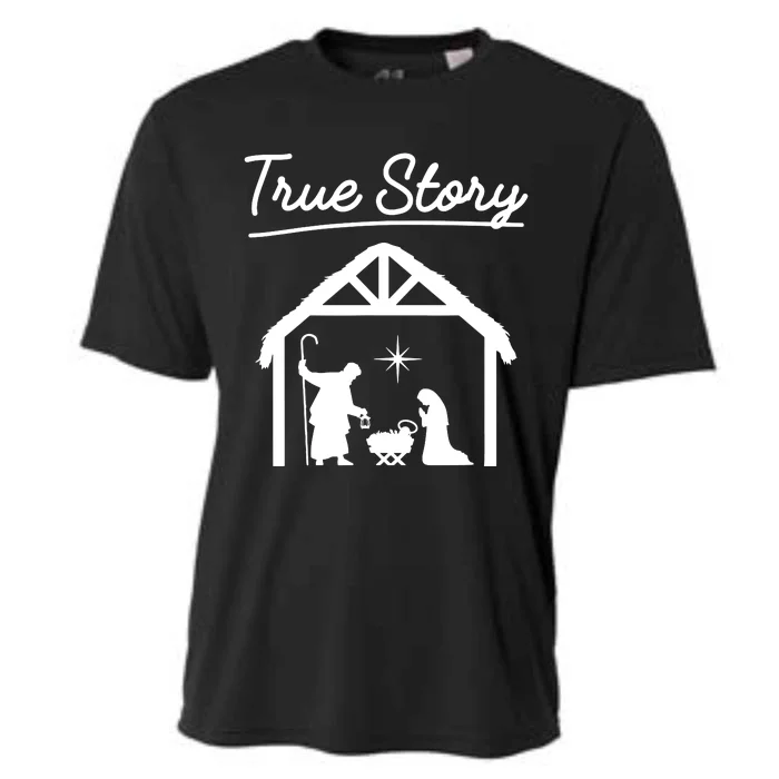 Christmas Manger Nativity Scene True Story Wise Cooling Performance Crew T-Shirt