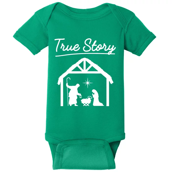 Christmas Manger Nativity Scene True Story Wise Baby Bodysuit