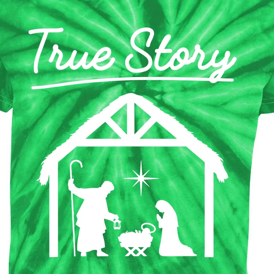 Christmas Manger Nativity Scene True Story Wise Kids Tie-Dye T-Shirt