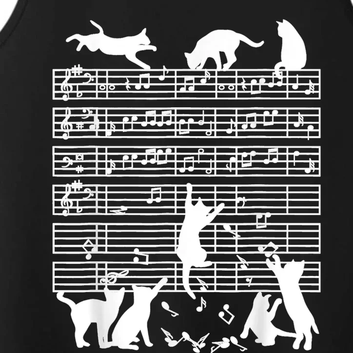 Cats Musical Notes Music Musician Composer Cat Lover Performance Tank