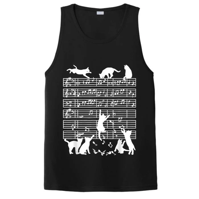 Cats Musical Notes Music Musician Composer Cat Lover Performance Tank