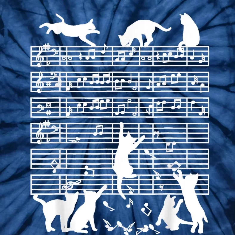 Cats Musical Notes Music Musician Composer Cat Lover Tie-Dye T-Shirt