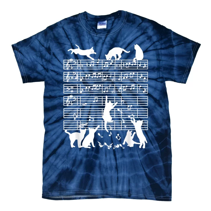 Cats Musical Notes Music Musician Composer Cat Lover Tie-Dye T-Shirt