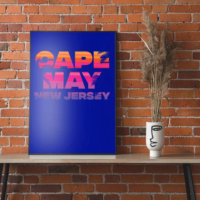 Cape May Nj Rainbow Souvenir Colorful Sunset Family Trip Gift Poster