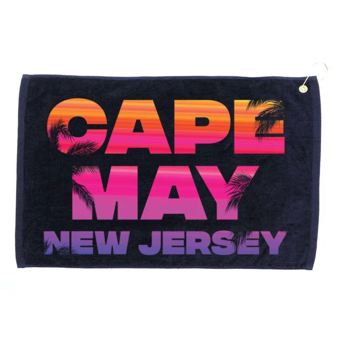 Cape May Nj Rainbow Souvenir Colorful Sunset Family Trip Gift Grommeted Golf Towel