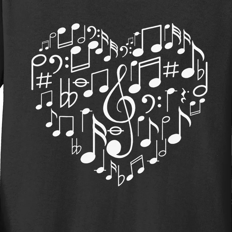 Cool Music Note Art For  Music Musical Note Lover Kids Long Sleeve Shirt