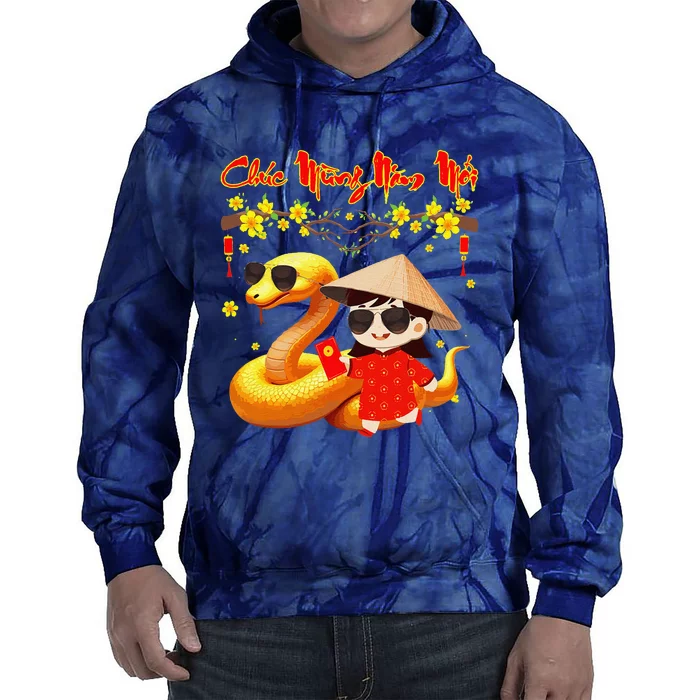 Chuc Mung Nam Moi Xuan At Ty Happy Tet 2025 Vietnamese Tie Dye Hoodie