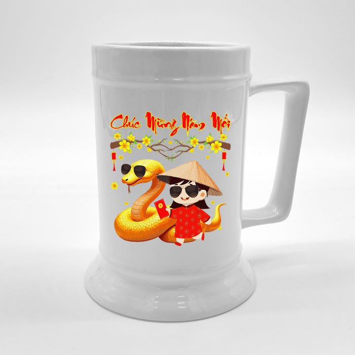 Chuc Mung Nam Moi Xuan At Ty Happy Tet 2025 Vietnamese Front & Back Beer Stein