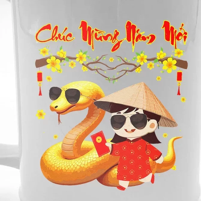 Chuc Mung Nam Moi Xuan At Ty Happy Tet 2025 Vietnamese Front & Back Beer Stein