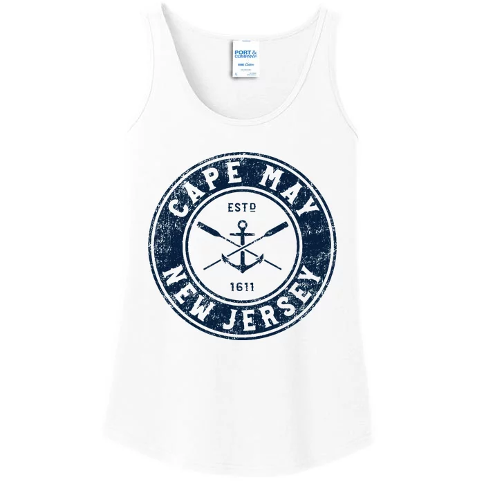 Cape May New Jersey Nj Vintage Boat Anchor & Oars Ladies Essential Tank