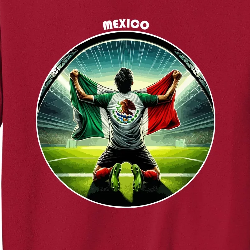 Cool Mexico National Soccer Team With Flag Tall Sweatshirt